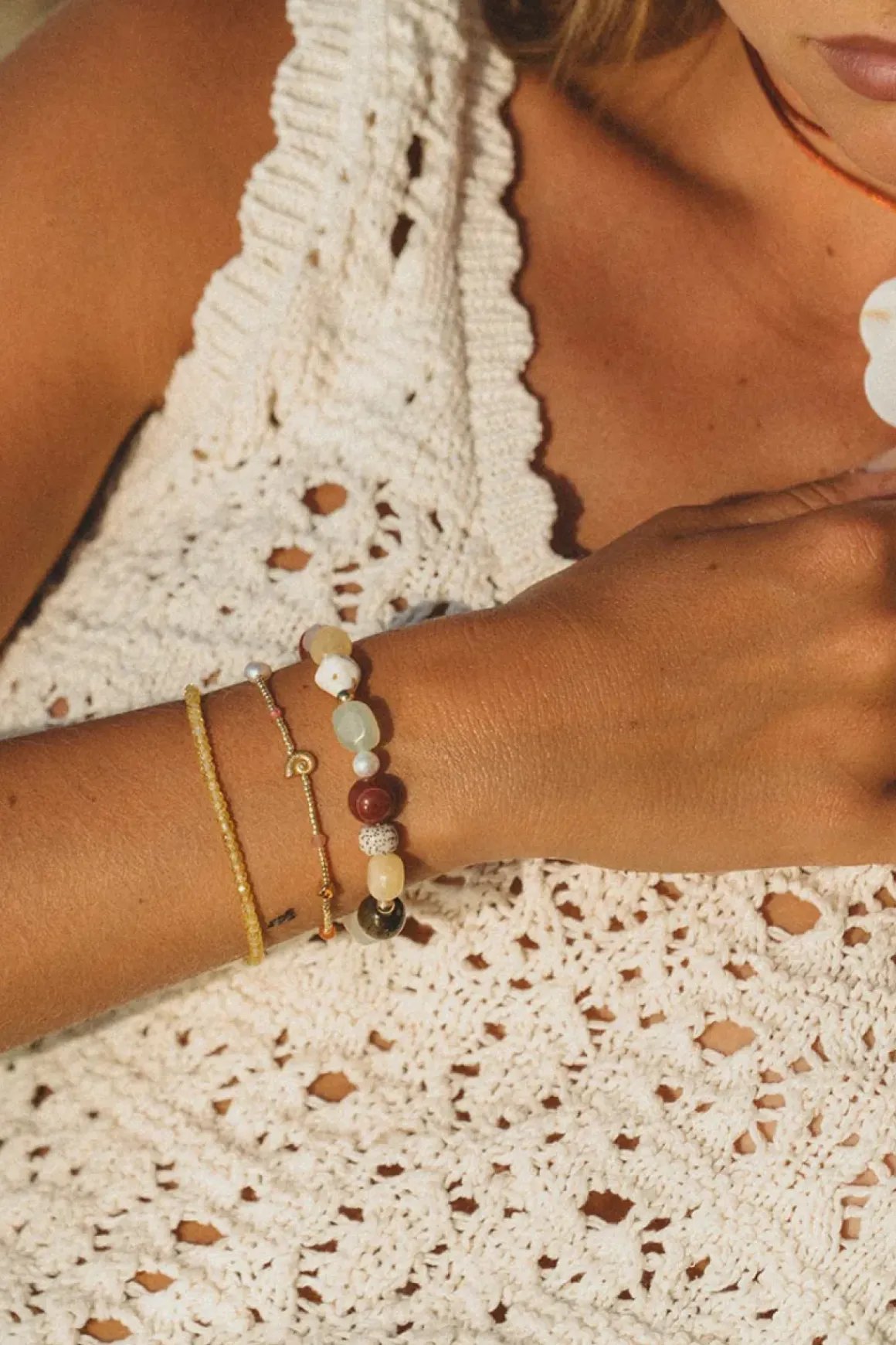 Armbånd - Seaside Caramel Cream