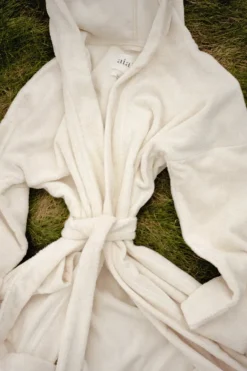 Badekåpe - Hooded Bathrobe Terry Pure Ecru