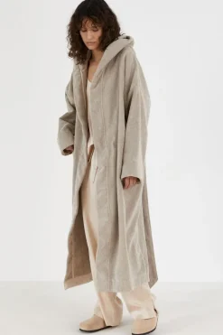 Badekåpe - Hooded Bathrobe Terry Dried Linen