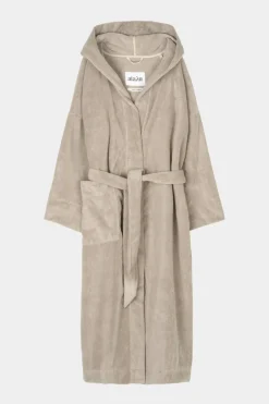 Badekåpe - Hooded Bathrobe Terry Dried Linen