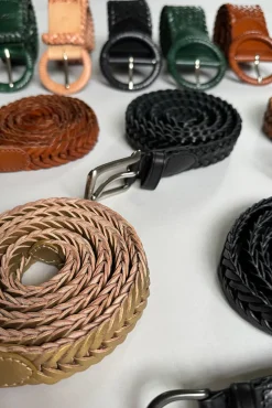 Belte - Wrapped Leather Circle Buckle Tan