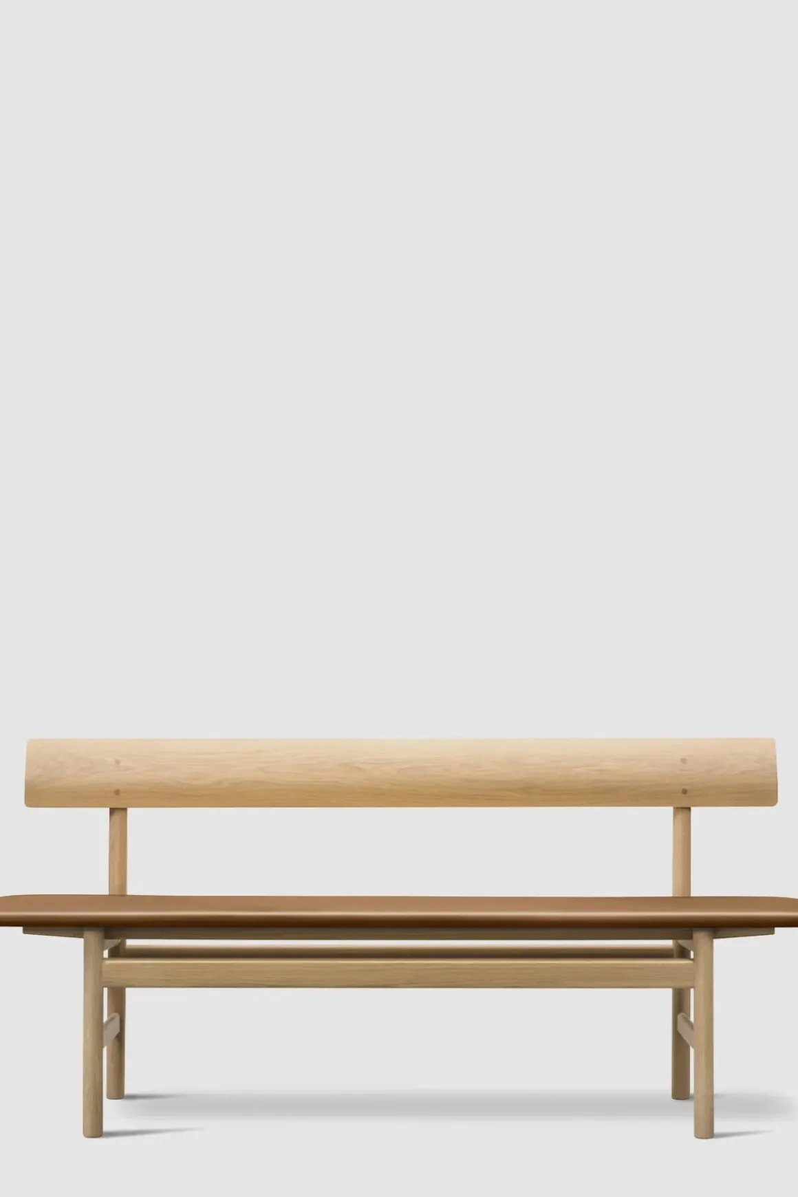 Benk - BM Bench 3171 Såpet Eik / 95 Cognac Lær