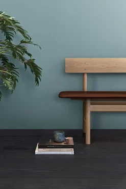 Benk - BM Bench 3171 Såpet Eik / 95 Cognac Lær