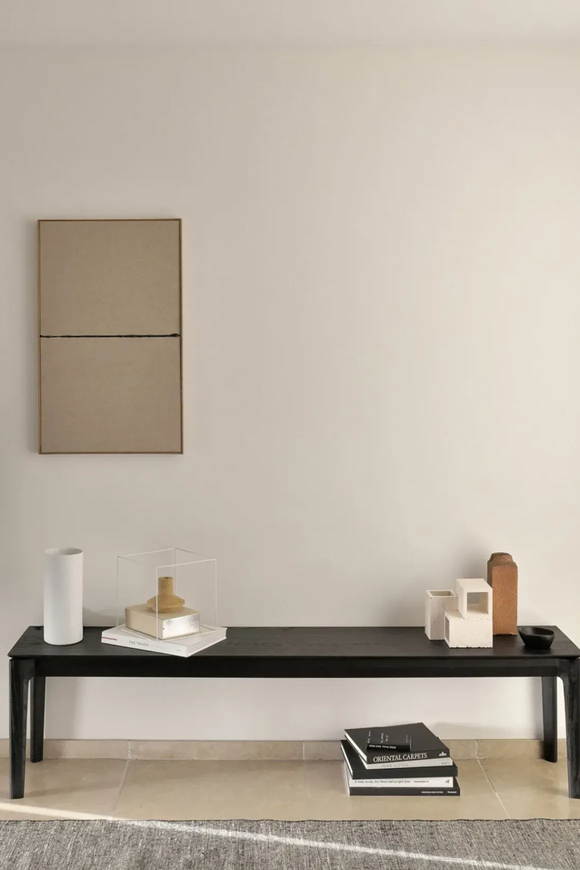 Benk - Bok Oak 166xh46cm Black