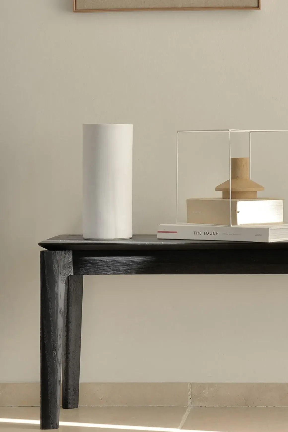 Benk - Bok Oak 186xh46cm Black