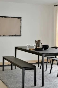 Benk - Bok Oak 186xh46cm Black