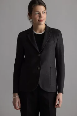 Blazer - Stand Up Collar Linen Honeycomb