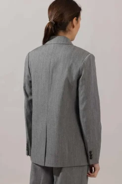 Blazer - Twill Double Breasted Stone Grey
