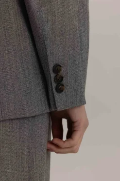 Blazer - Twill Double Breasted Stone Grey
