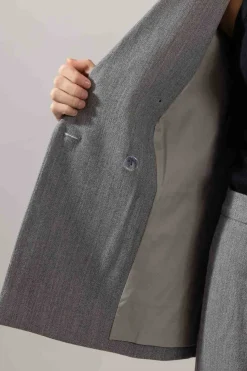 Blazer - Twill Double Breasted Stone Grey