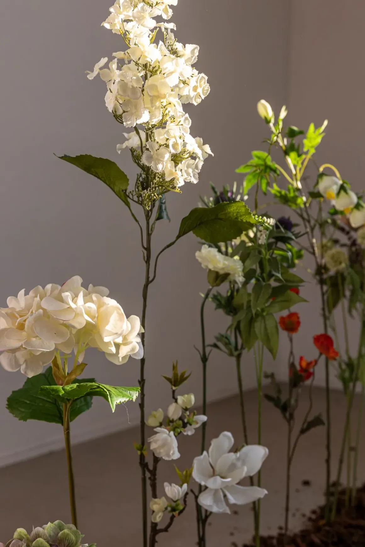 Blomst - Hortensia H55cm Hvit