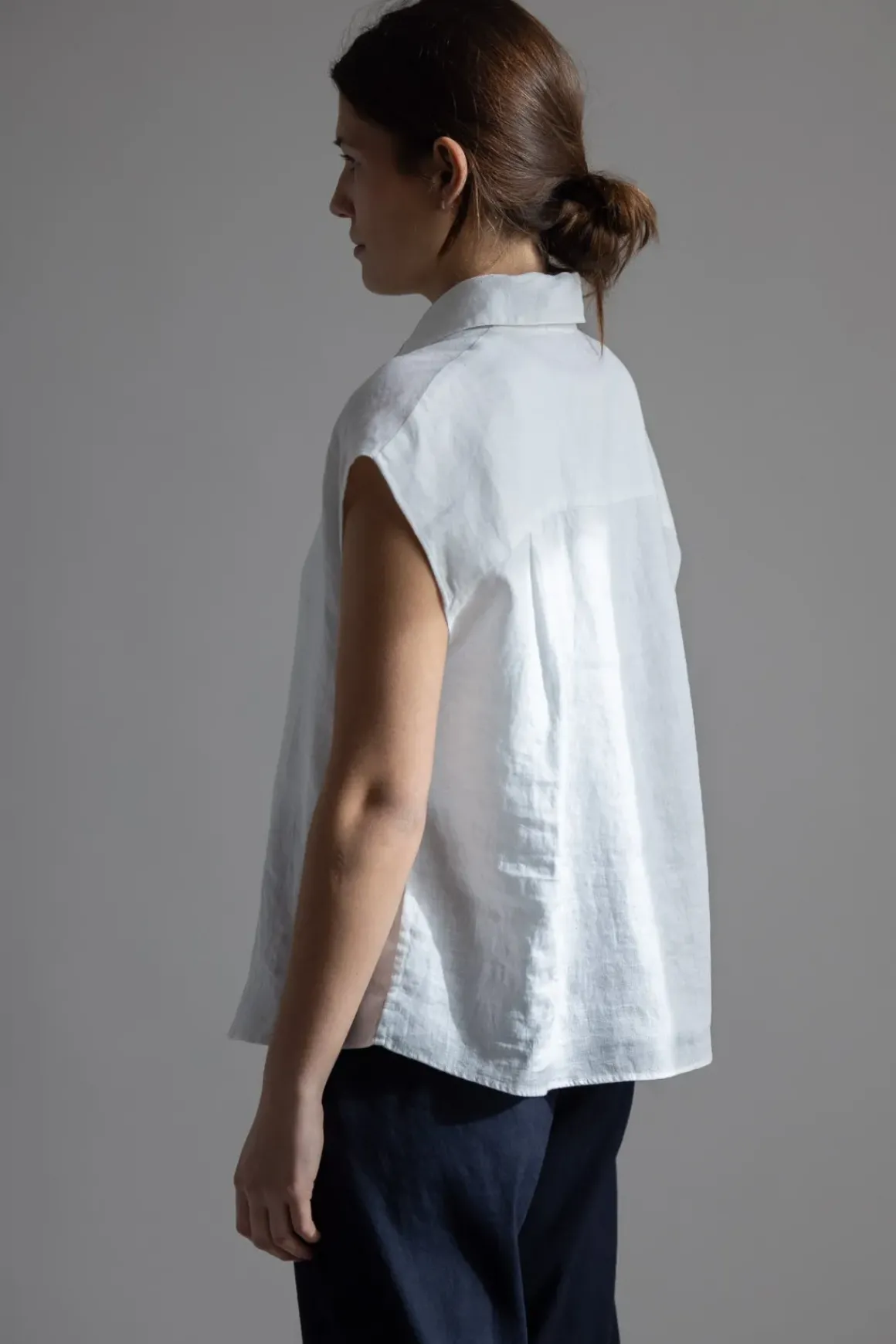 Bluse - Cap SLV Button Down