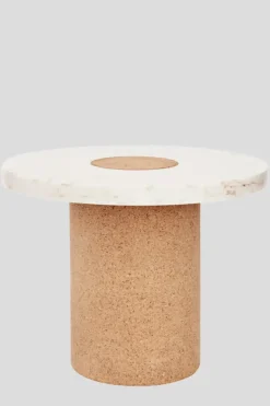 Bord - Sintra h42cm dia60cm White Marble/Cork