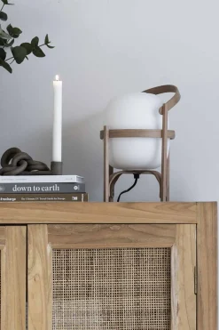 Bordlampe - Cestita Cherry Wood Opalhvitt Glass