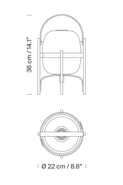 Bordlampe - Cestita Cherry Wood Opalhvitt Glass