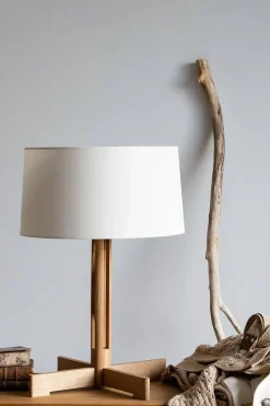 Bordlampe - Fad H61cm Natural Oak/Linen