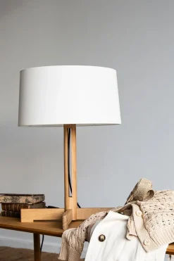Bordlampe - Fad H61cm Natural Oak/Linen