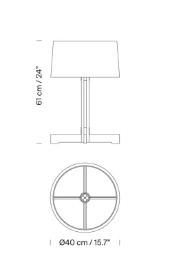 Bordlampe - Fad H61cm Natural Oak/Linen