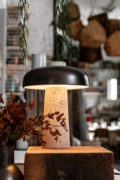 Bordlampe - Reverse Travertine Bronzed Brass