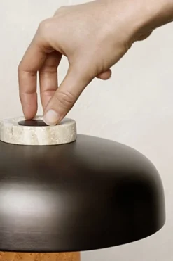 Bordlampe - Reverse Travertine Bronzed Brass