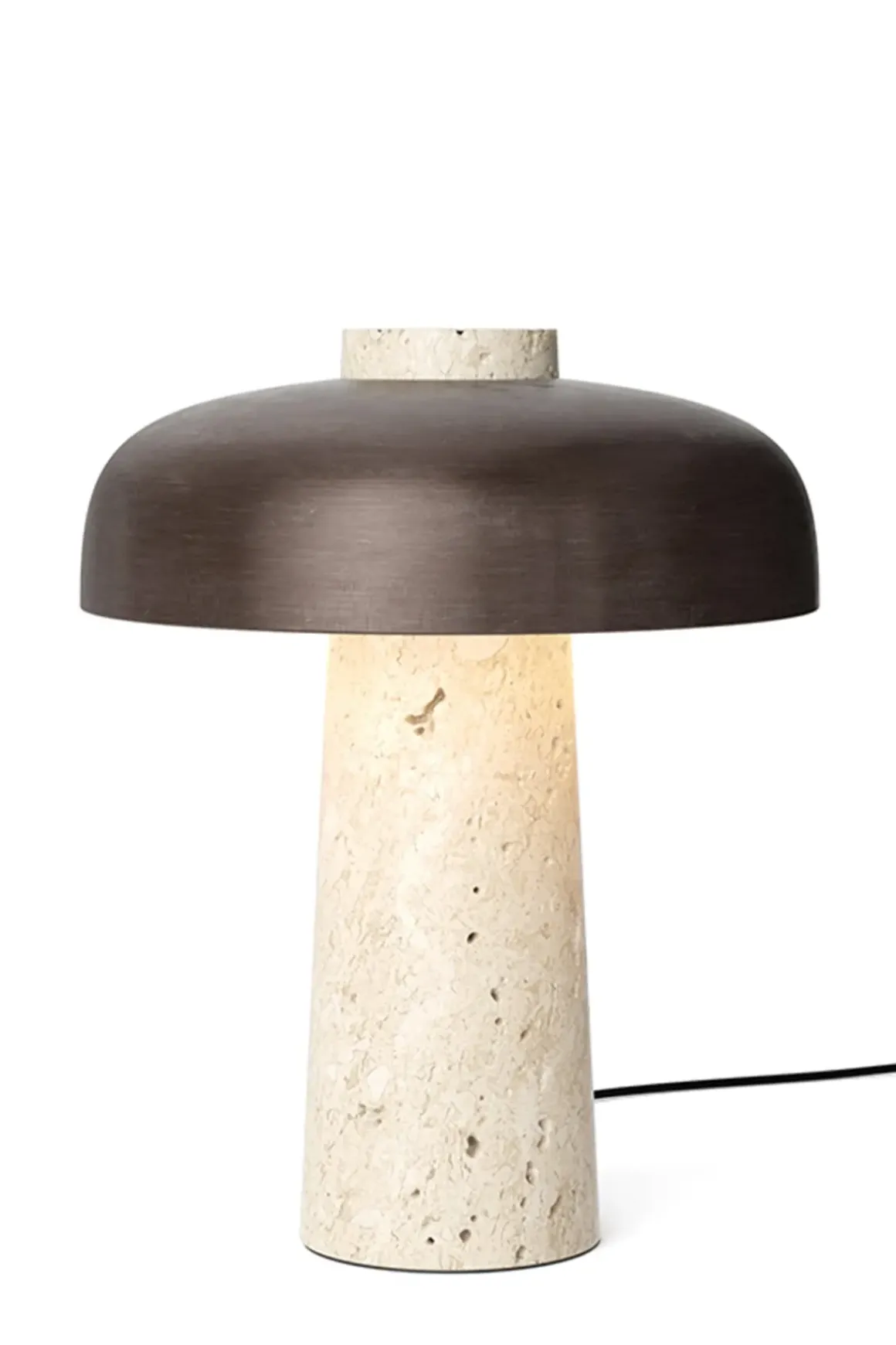 Bordlampe - Reverse Travertine Bronzed Brass