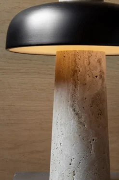 Bordlampe - Reverse Travertine Bronzed Brass
