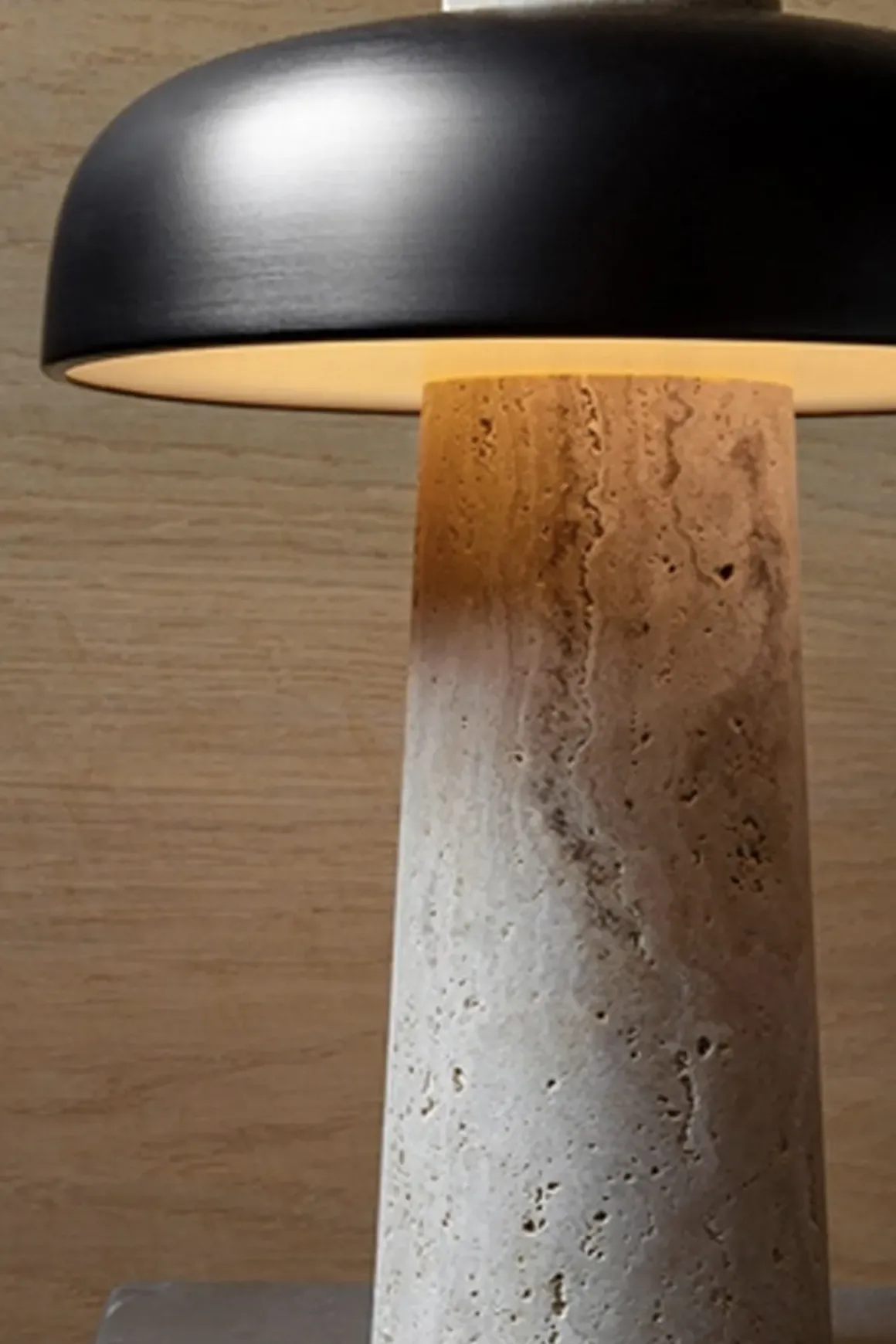 Bordlampe - Reverse Travertine Bronzed Brass