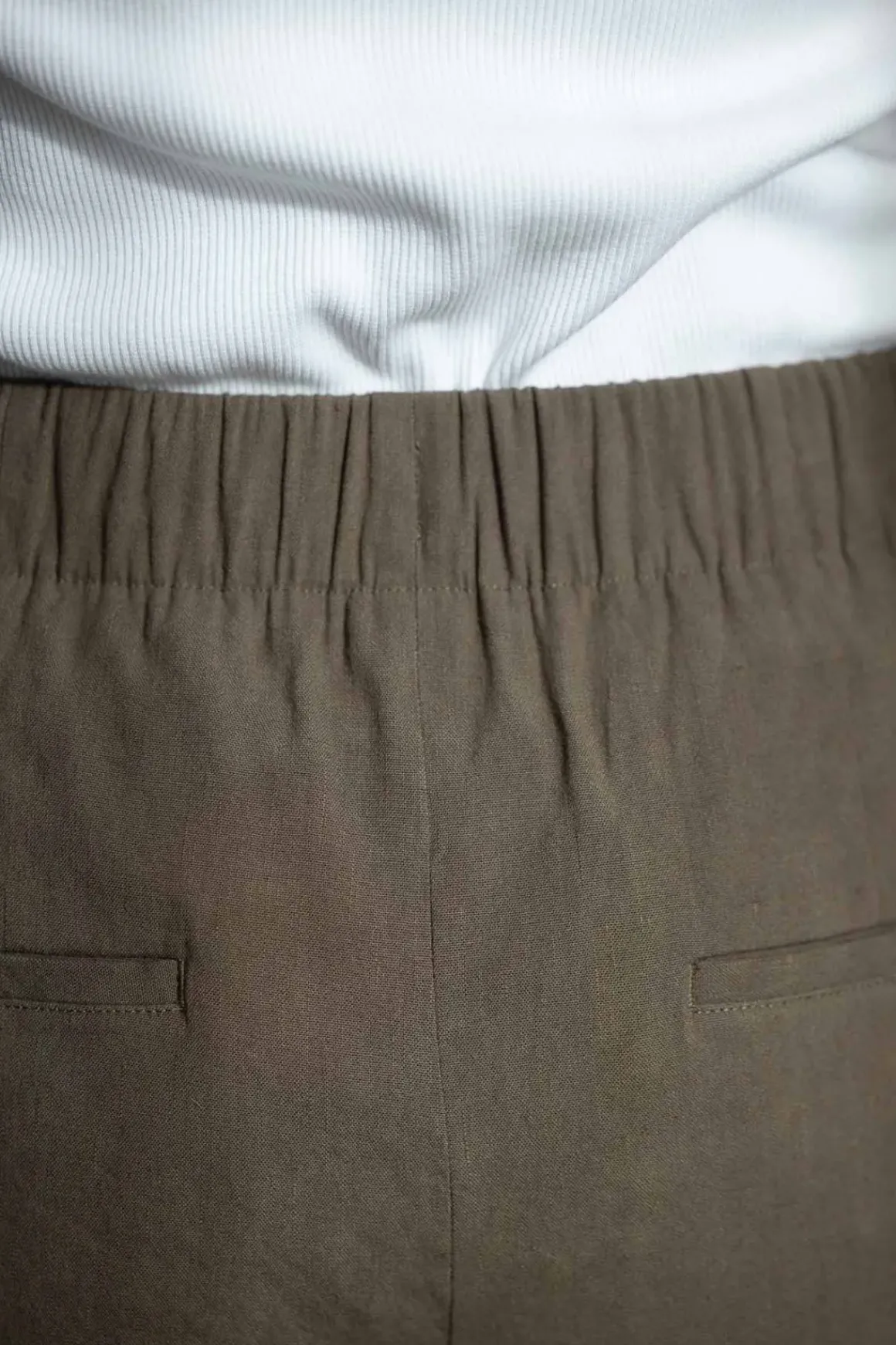 Bukse - High Rise Pull On Linen Pant