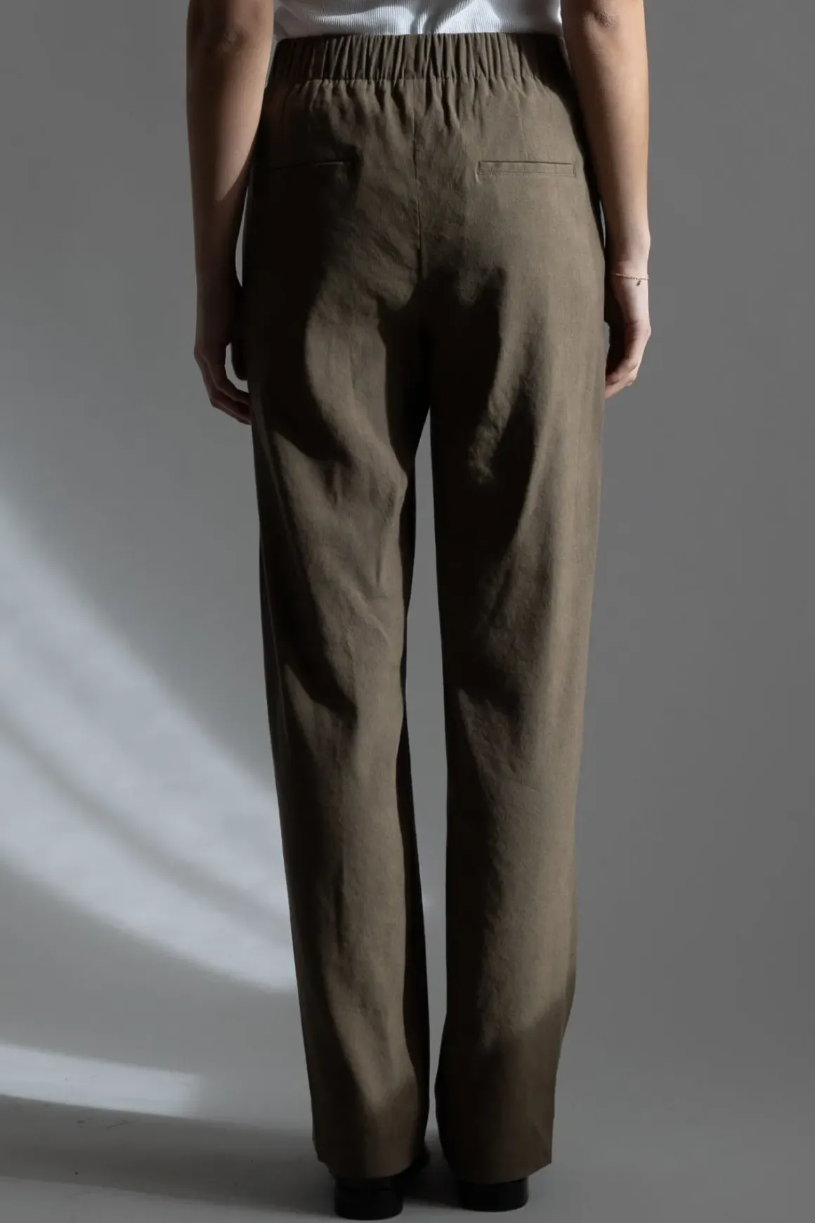 Bukse - High Rise Pull On Linen Pant