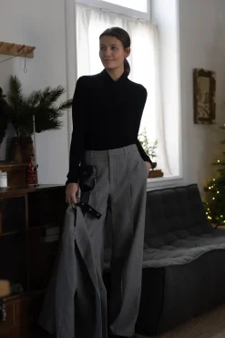 Bukse - High Waist Twill Stone Grey