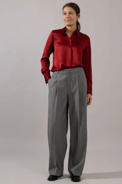 Bukse - High Waist Twill Stone Grey