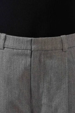 Bukse - High Waist Twill Stone Grey