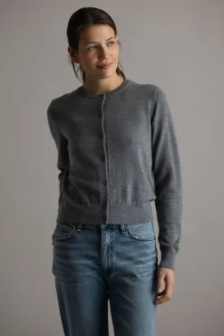 Cardigan - Classic Merino Cardigan Gray Melange
