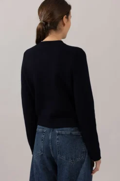 Cardigan - Contrast Tipped Coastal/Sable