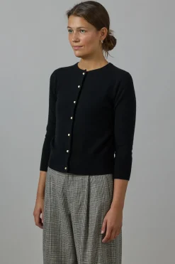 Cardigan - Pearl Button Black