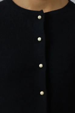 Cardigan - Pearl Button Black