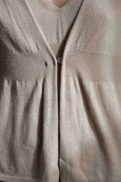 Cardigan - Ribbed Waist Single Button