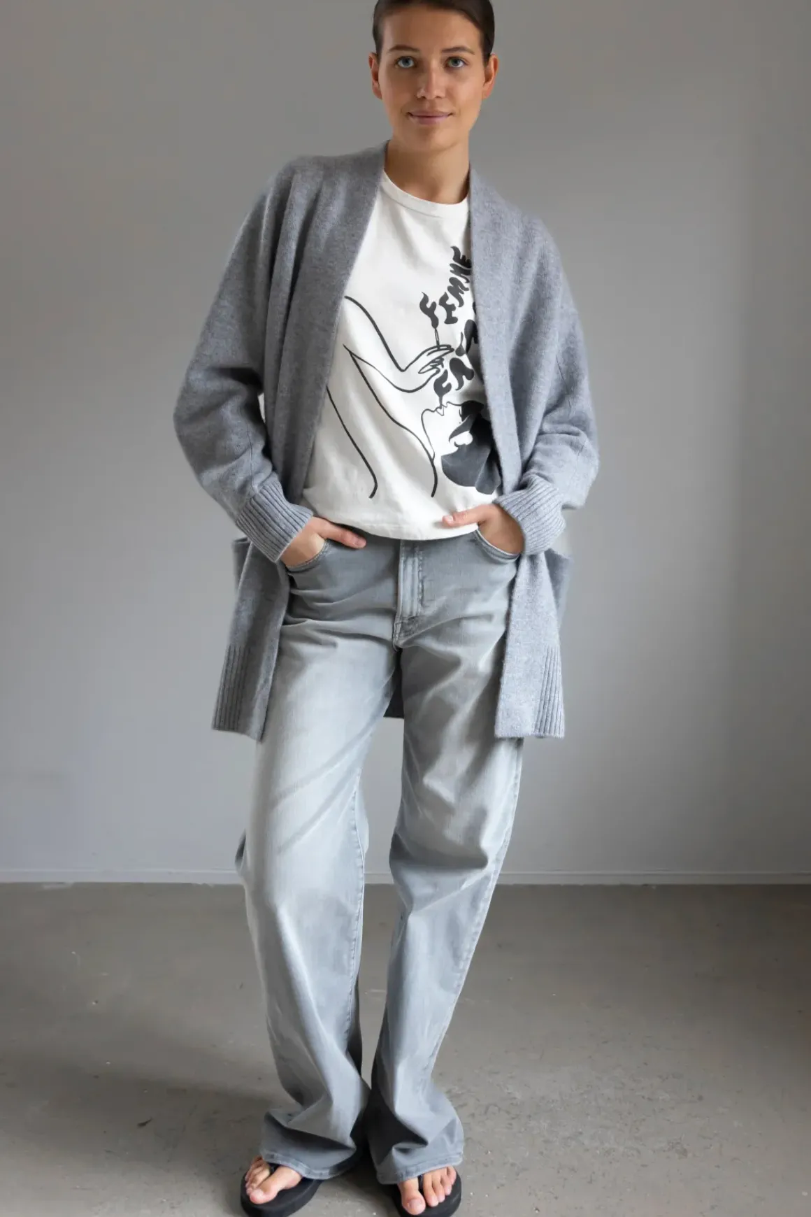 Cardigan - Shawl Collar Grey