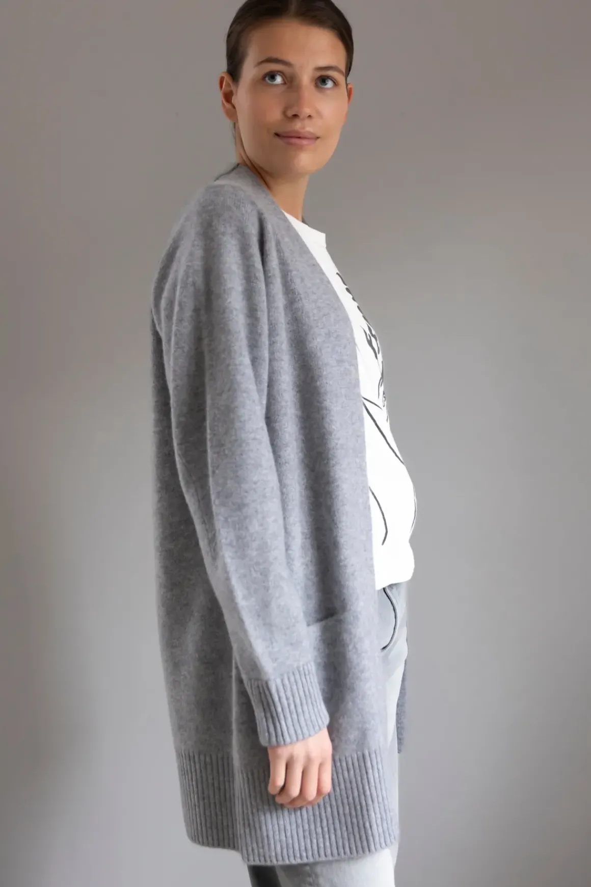 Cardigan - Shawl Collar Grey