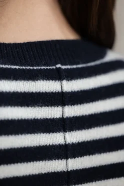 Cardigan - Toulouse Cardigan Tee Navy Snowflake Stripe