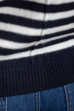 Cardigan - Toulouse Cardigan Tee Navy Snowflake Stripe