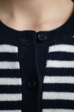 Cardigan - Toulouse Cardigan Tee Navy Snowflake Stripe