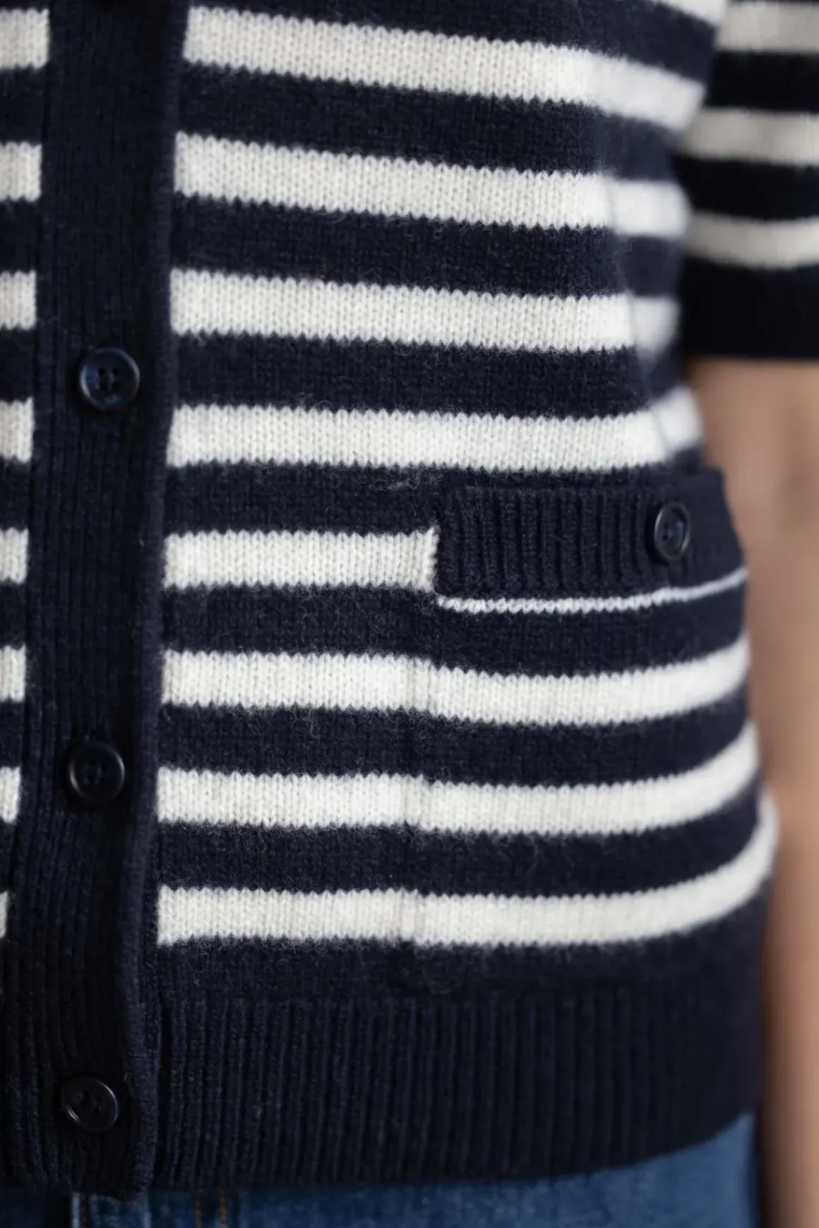Cardigan - Toulouse Cardigan Tee Navy Snowflake Stripe