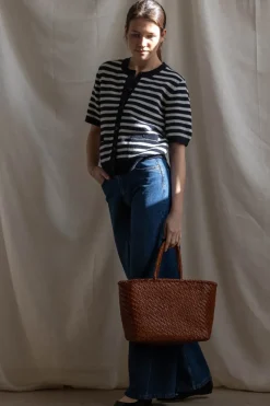 Cardigan - Toulouse Cardigan Tee Navy Snowflake Stripe