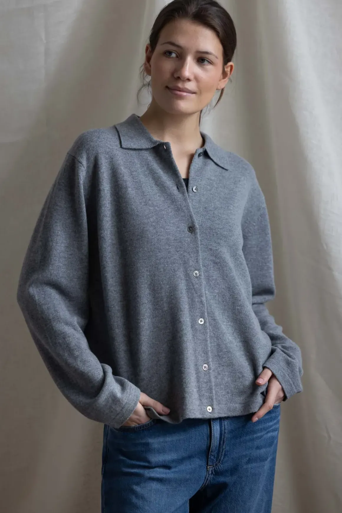 Genser - Monterey Button Down Polo Gray Melange