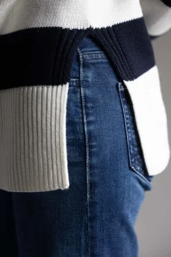 Genser - Oversized Striped White/Coastal