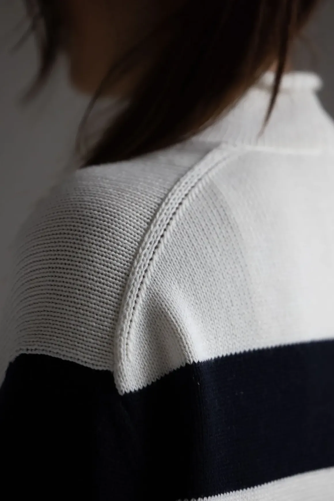 Genser - Oversized Striped White/Coastal