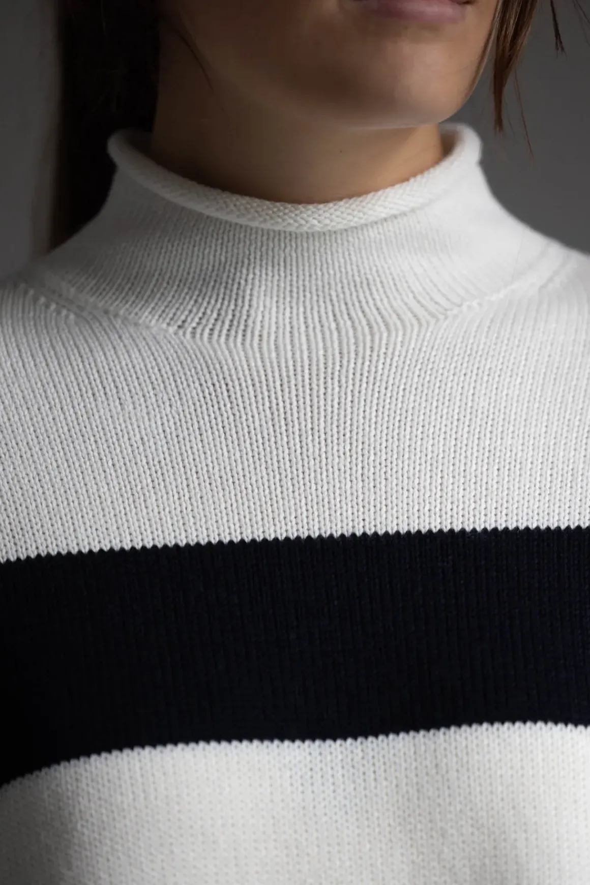 Genser - Oversized Striped White/Coastal