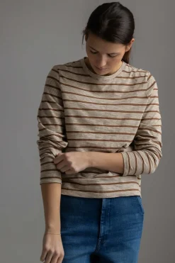 Genser - Stripe Crew Neck Tee Ecru/Partridge