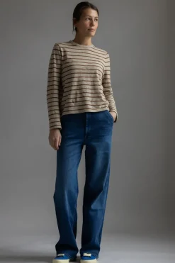 Genser - Stripe Crew Neck Tee Ecru/Partridge